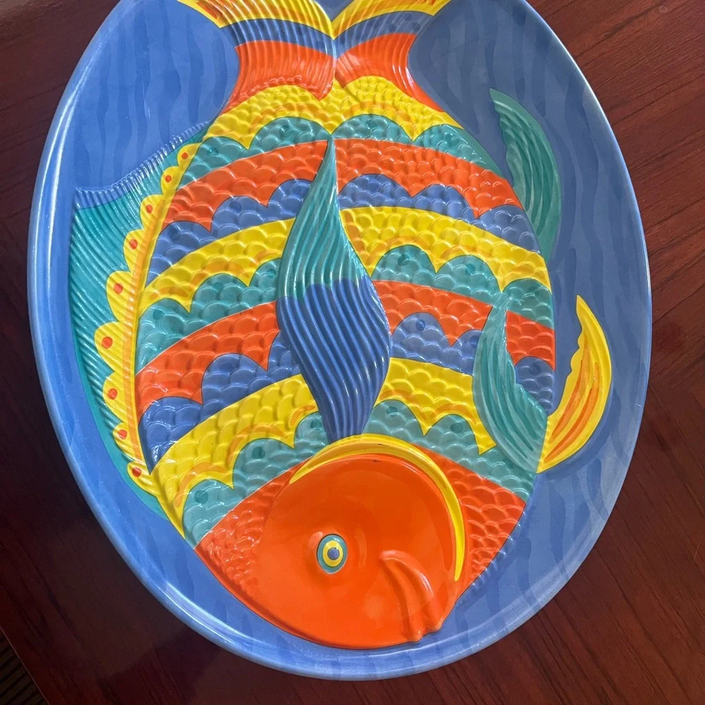 Colorful Fish-Shaped platter/ Firm Price